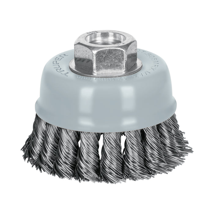 Carda copa 3' alambre trenzado grueso, Multi-rosca, Truper 100854 CT-608MRX