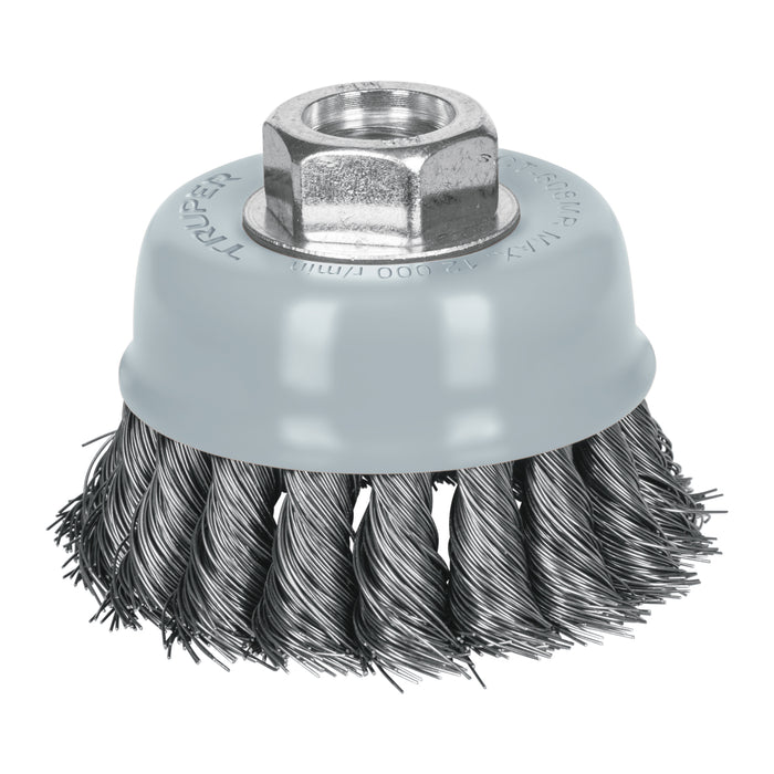 Carda copa 3' alambre trenzado fino, Multi-rosca, Truper 100851 CT-608MR