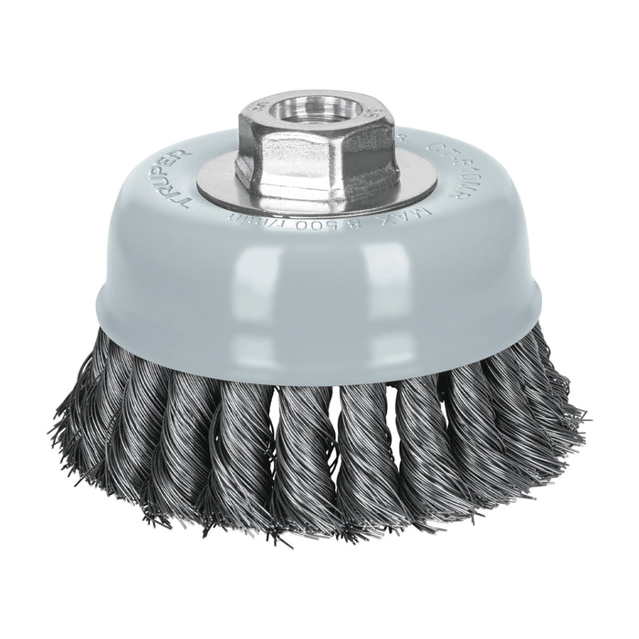Carda copa 4' alambre trenzado fino, Multi-rosca, Truper 100852 CT-610MR