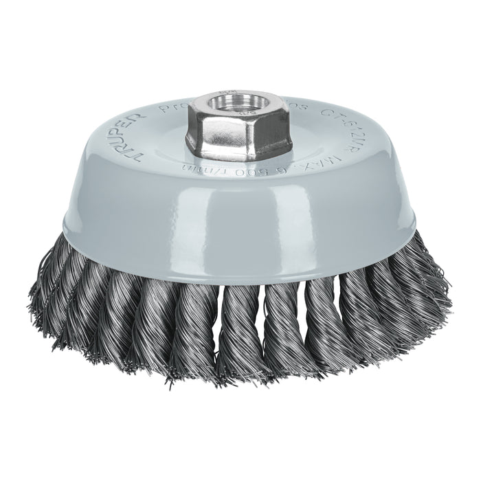 Carda copa 5' alambre trenzado fino, Multi-rosca, Truper 100853 CT-612MR