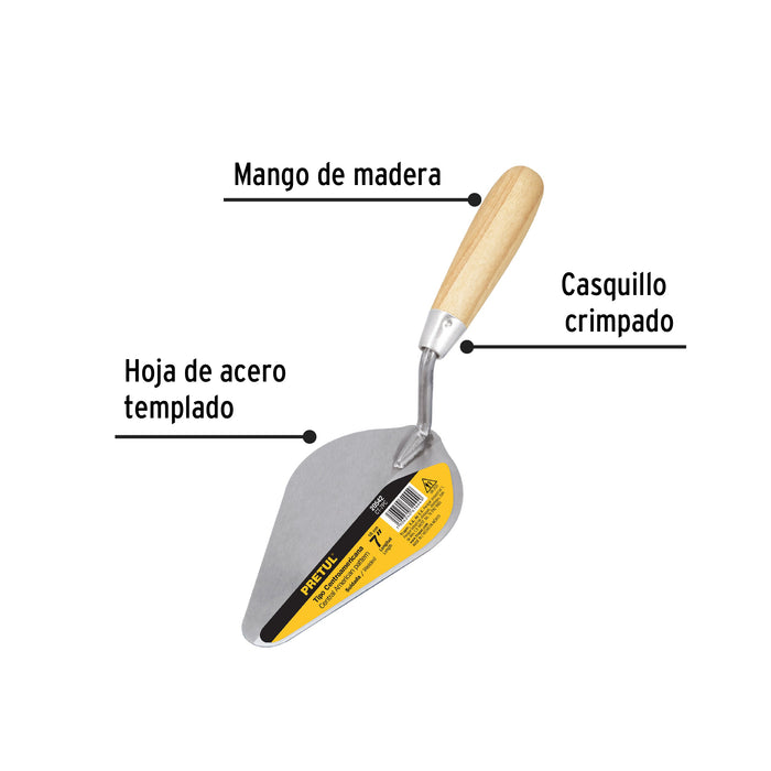 Cuchara para albañil 7' tipo centroamericana, Pretul 20542 CT-7PC