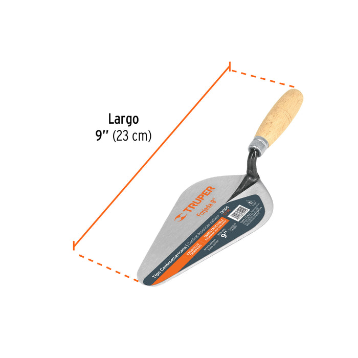 Cuchara para albañil 9' forjada tipo Centroamericana, Truper 13006 CT-9C