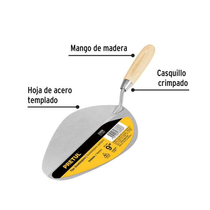 Cuchara para albañil 9' tipo Guadalajara, Pretul 21056 CT-9GP