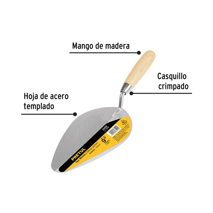 Cuchara para albañil 9' tipo Filadelfia, Pretul 21053 CT-9P
