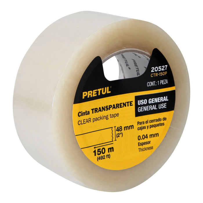Cinta de empaque 48 mm x 150 m transparente, Pretul 20527 CTR-150P