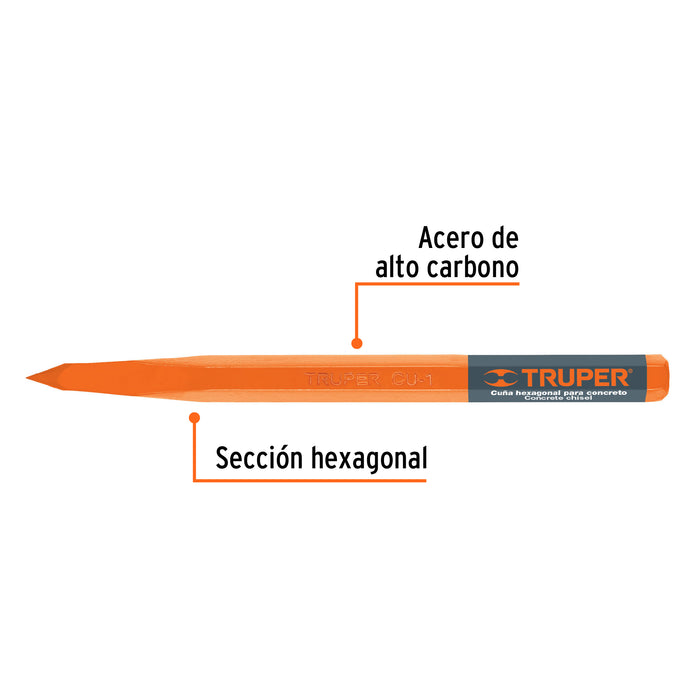 Cuña para concreto de 1', Truper 13056 CU-1