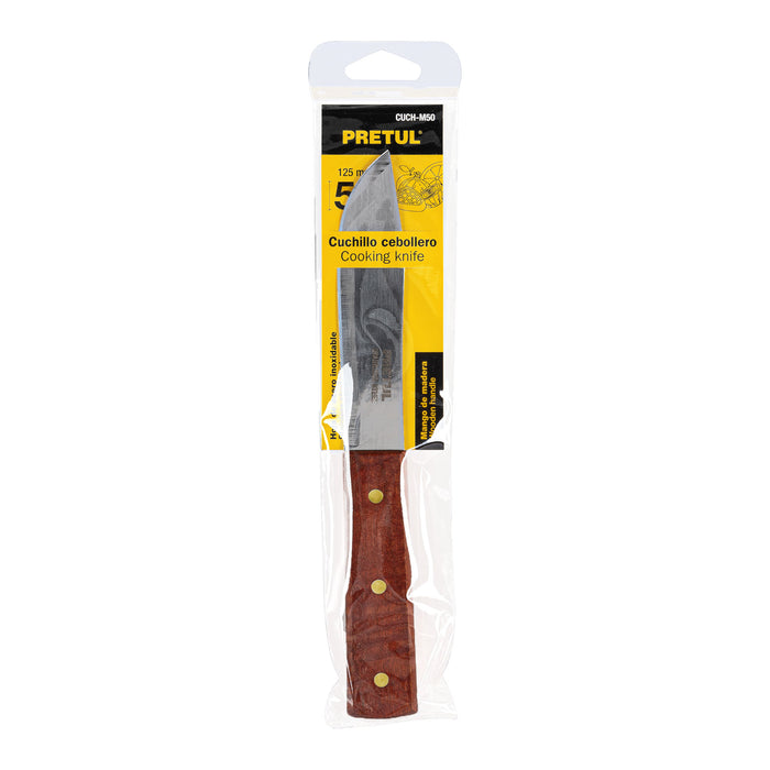Cuchillo cebollero 5' mango de madera, Pretul 23075