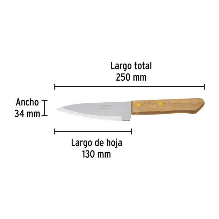 Cuchillo de chef 5' mango de madera, Pretul 23079
