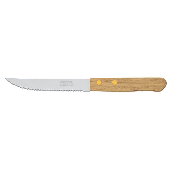 Cuchillo con sierra para asado 5' mango de madera, Pretul 23083 CUCH-M52