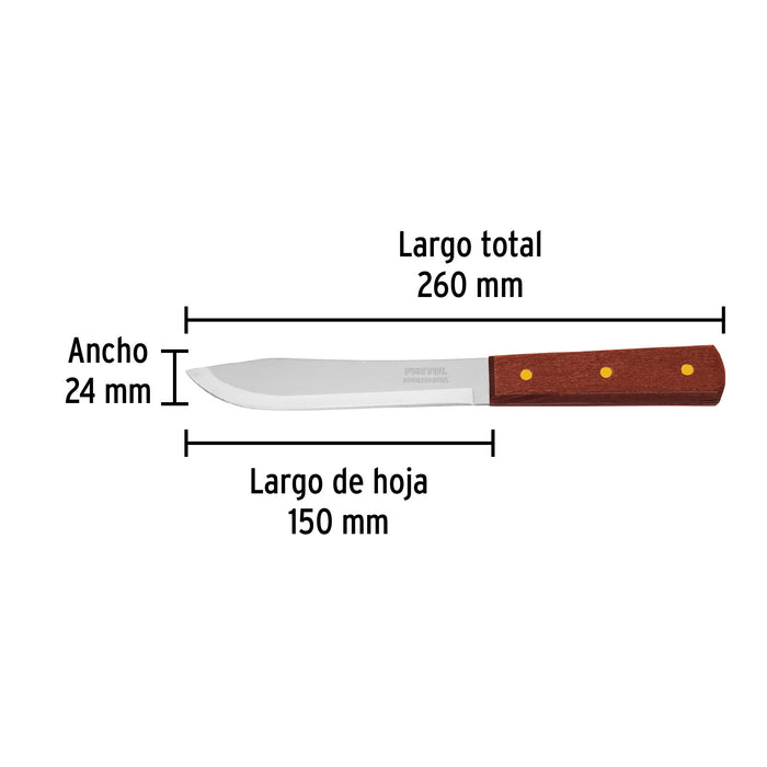 Cuchillo cebollero 6' mango de madera, Pretul 23076