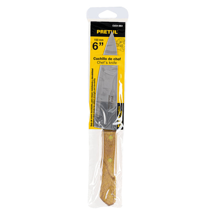 Cuchillo de chef 6' mango de madera, Pretul 23080 CUCH-M61
