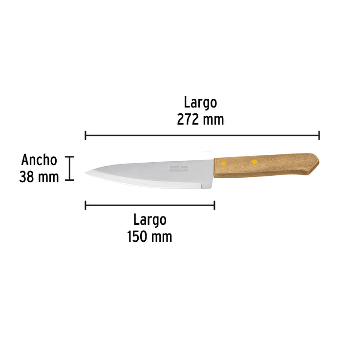 Cuchillo de chef 6' mango de madera, Pretul 23080 CUCH-M61