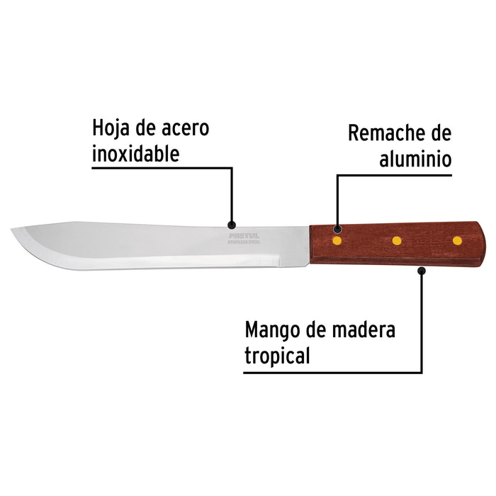 Cuchillo cebollero 8' mango de madera, Pretul 23078