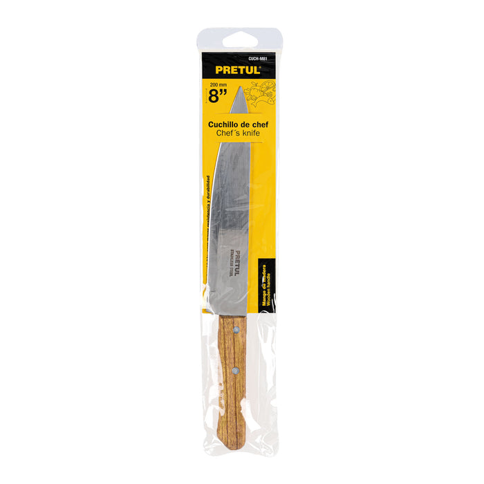 Cuchillo de chef 8' mango de madera, Pretul 23082 CUCH-M81