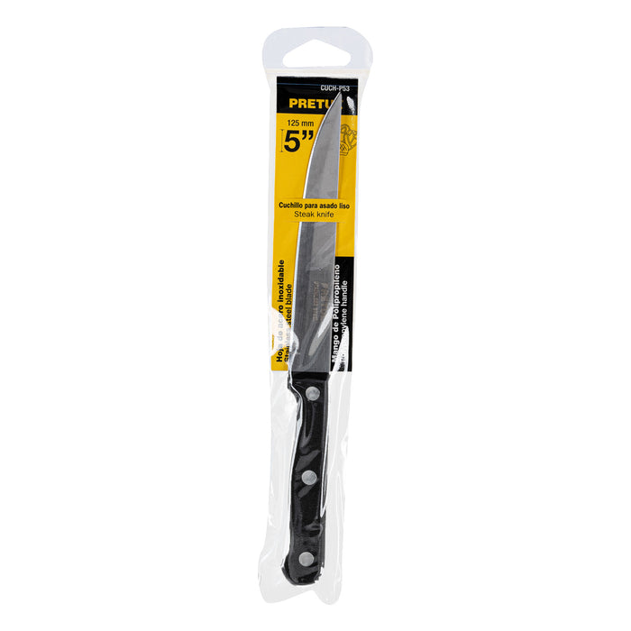 Cuchillo liso para asado 5' mango de plástico, Pretul 23093 CUCH-P53