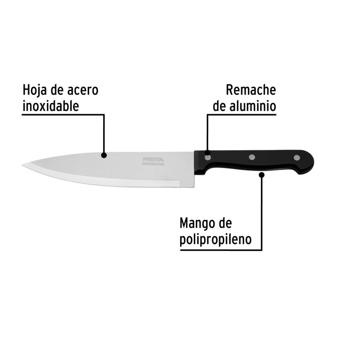Cuchillo de chef 7' mango de polipropileno, Pretul 23090