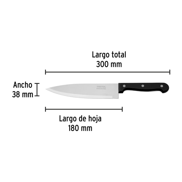 Cuchillo de chef 7' mango de polipropileno, Pretul 23090