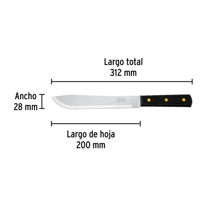 Cuchillo cebollero 8' mango de polipropileno, Pretul 23087