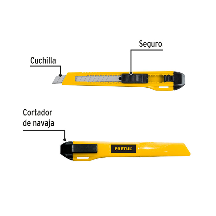 Cutter 9 mm plástico, Pretul 22403