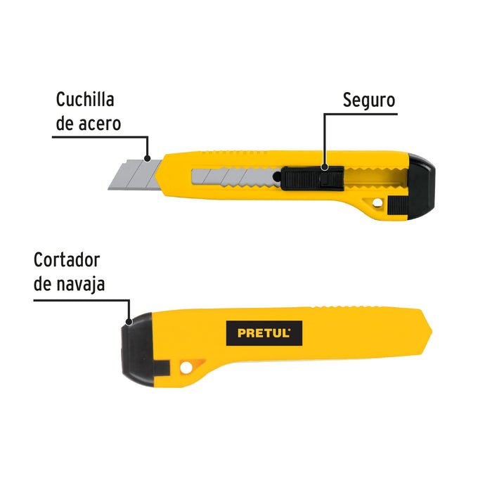 Cutter 18 mm plástico, Pretul 22405