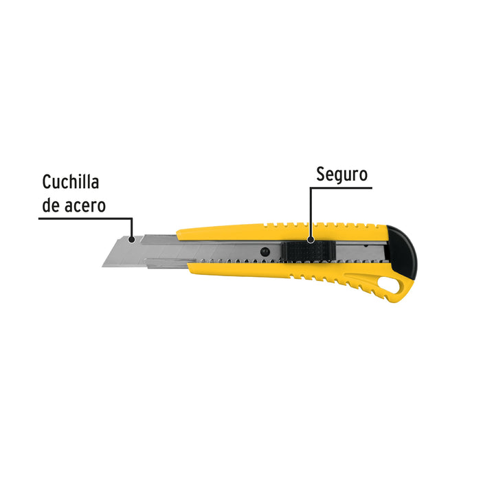 Cutter 18 mm plástico con alma metálica, Pretul 22396 CUT-6P