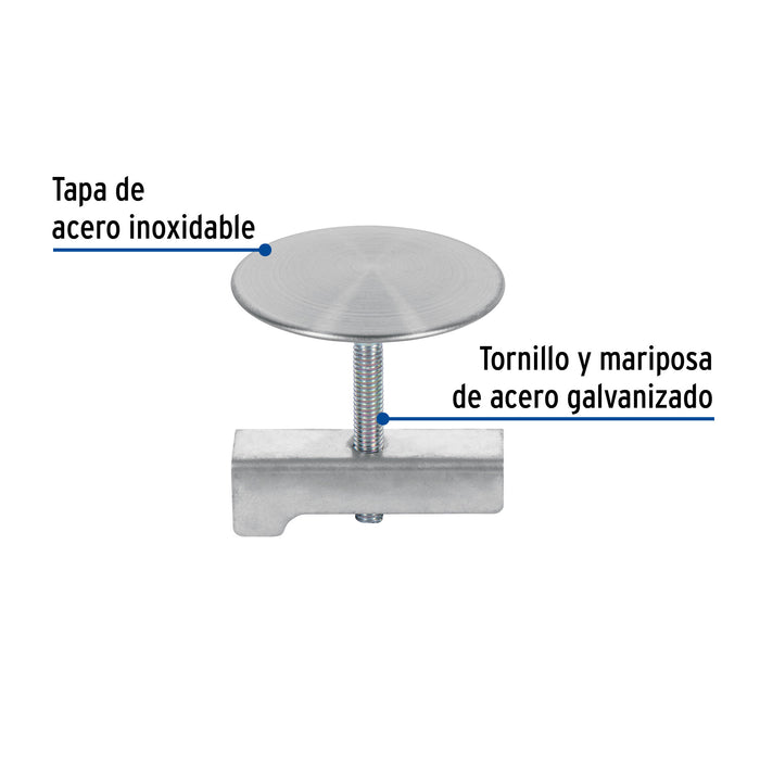 Cubretaladro de acero inoxidable 1-3/4' satín, Foset 49596