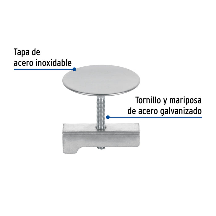 Cubretaladro de acero inoxidable 1-3/4' cromo, Foset 49595