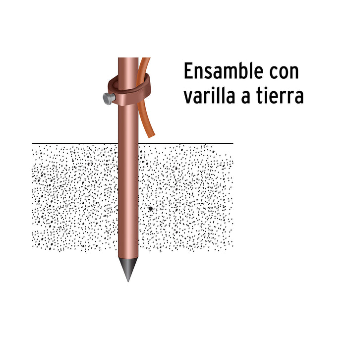 Conector para varilla a tierra, Volteck 46125