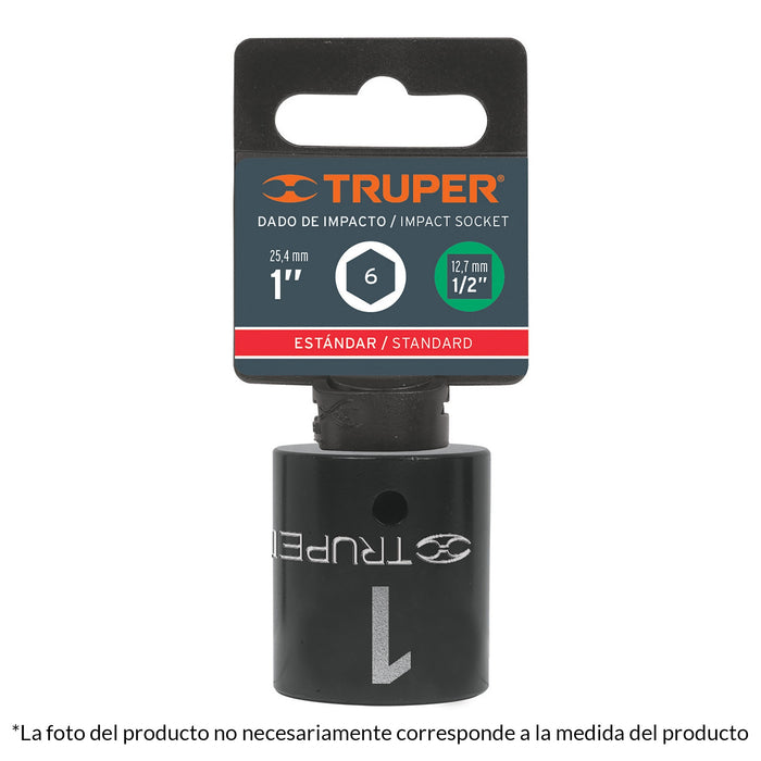 Dado cuadro 1/2' de impacto 6 puntas de 10 mm, Truper 12410 D-7410-M