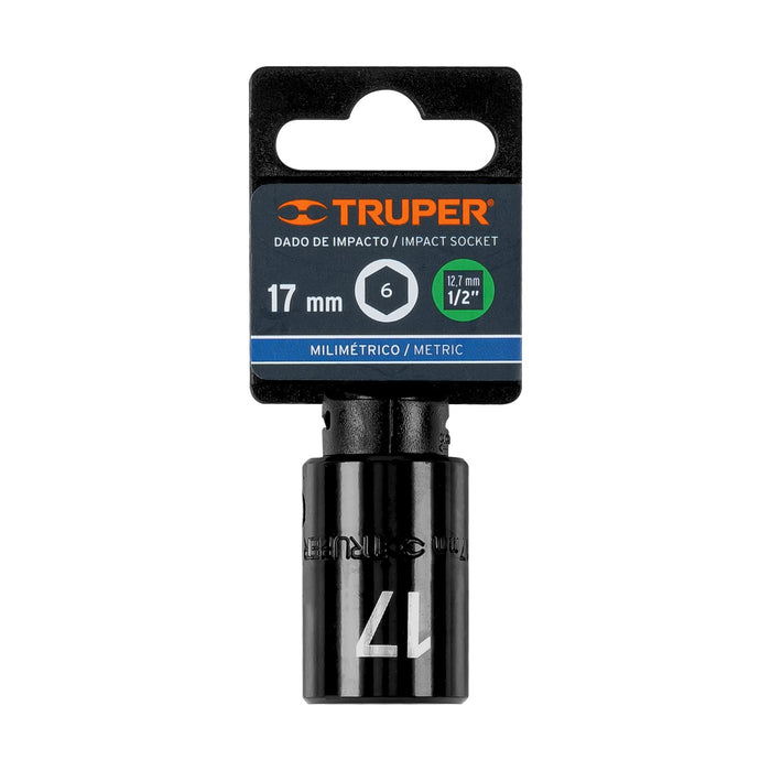 Dado cuadro 1/2' de impacto 6 puntas de 17 mm, Truper 12417 D-7417-M