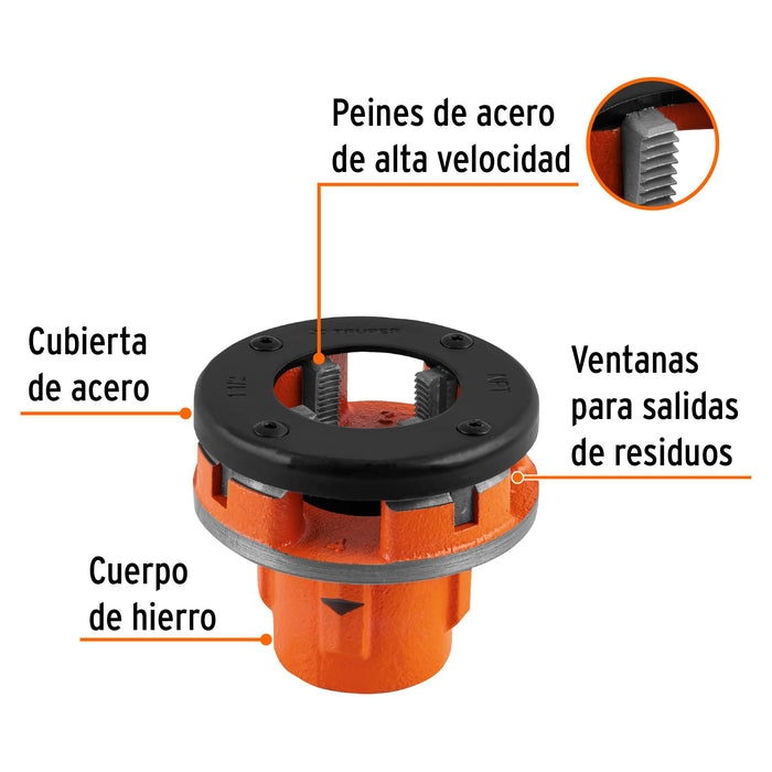 Dado 1-1/2' para tarrajas TA-850 y TA-851, Truper Código: 13082