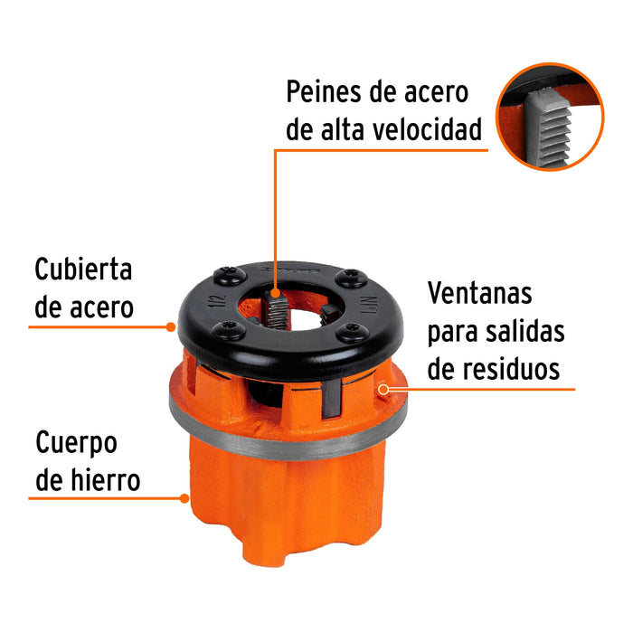 Dado 1/2' para tarrajas TA-850 y TA-851, Truper Código: 13074