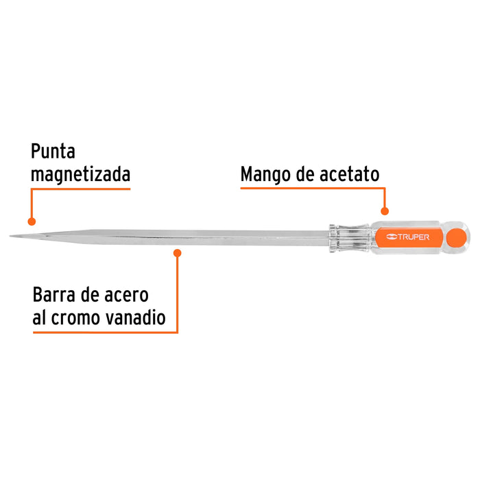 Desarmador plano 3/8 x 10' barra cuadrada mango acetato Código: 14113