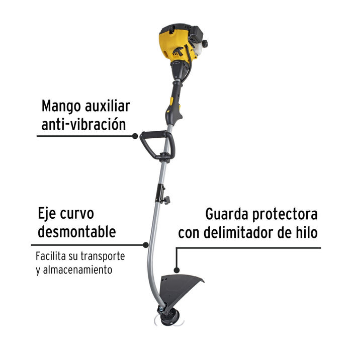 Desbrozadora a gasolina 25cc mango tipo 'D', 17'corte, curva 22430 DES-25P