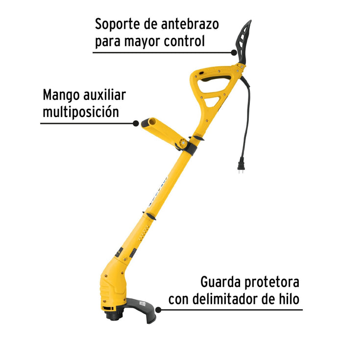 Desbrozadora eléctrica 300 W mango 'D', 9' corte, Pretul 25043 DES-300P2