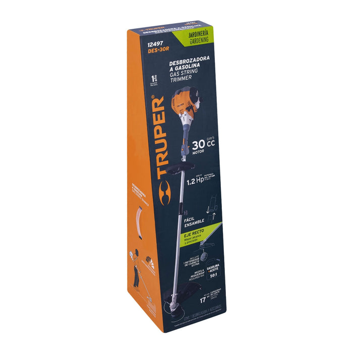 Desbrozadora a gasolina 30cc mango tipo 'D', 17'corte, recta 12497 DES-30R