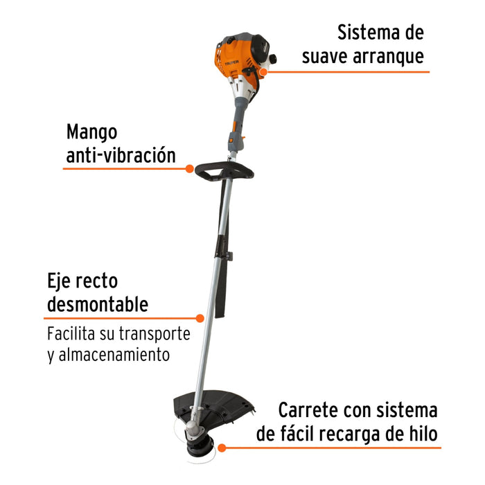 Desbrozadora a gasolina 30cc mango tipo 'D', 17'corte, recta 12497 DES-30R