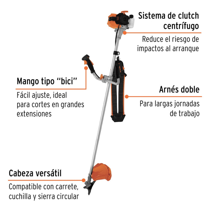 Desmalezadora a gasolina 33 cc mango tipo 'bici', 18' corte 11029 DES-330