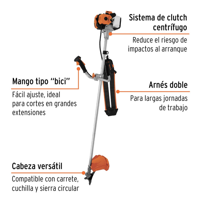 Desmalezadora a gasolina 43 cc mango 'bici', 18' corte 11031 DES-430