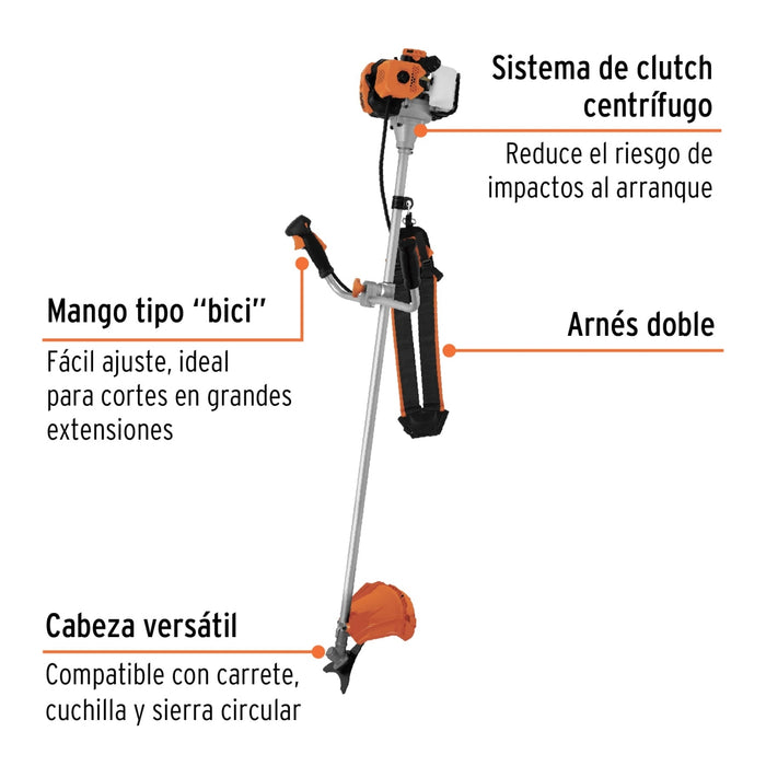Desmalezadora a gasolina 52 cc mango tipo 'bici', 18' corte 11032 DES-520
