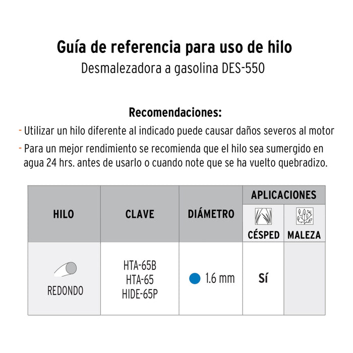 Desbrozadora eléctrica 550 W mango 'D', 13' corte, Truper 101263 DES-550