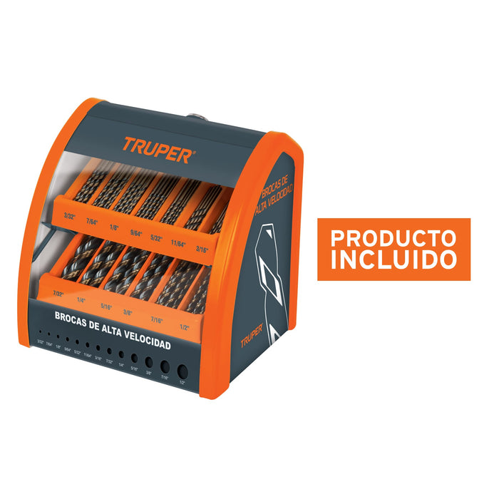 Despachador 13 compartimentos para brocas HSS con producto 55957 DESP-BAV-CH-C