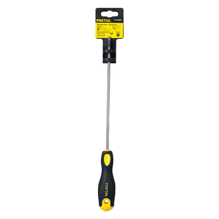 Desarmador cabinet 3/16 x 8' mango Comfort Grip, Pretul 21491