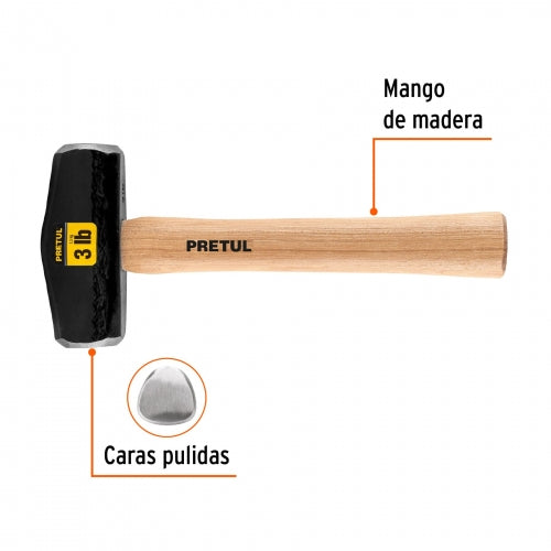 Marro tipo Nevada 3 lbs. mango 10-3/4', Pretul 22216 DHT-3P