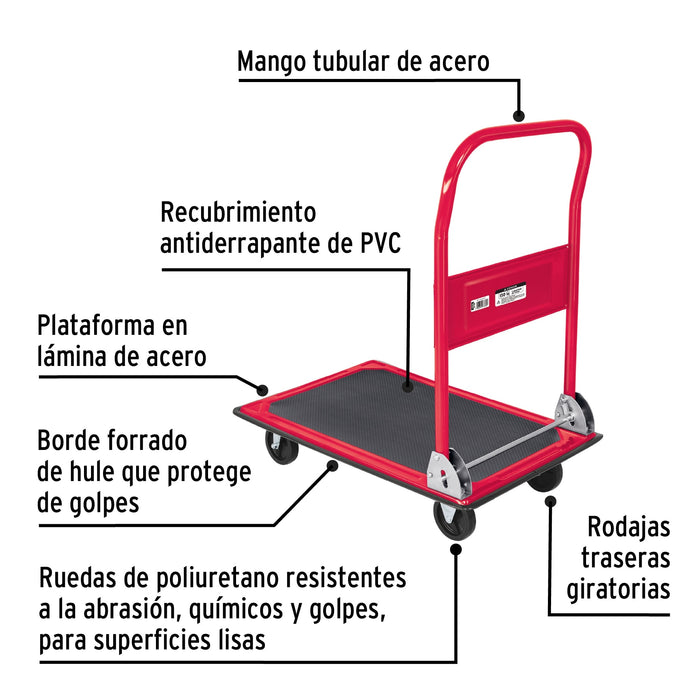 Carro de carga plegable tipo plataforma, 150 kg, Pretul 48595 DIA-150P