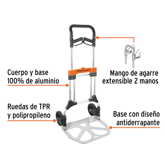 Diablo de carga de 200 kg, ruedas sólidas, balero sencillo 44476 DIA-200