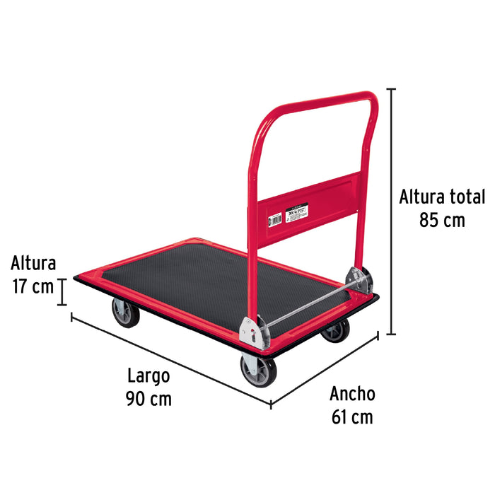 Diablo de carga de 300 kg, ruedas sólidas, doble balero 44477 DIA-300