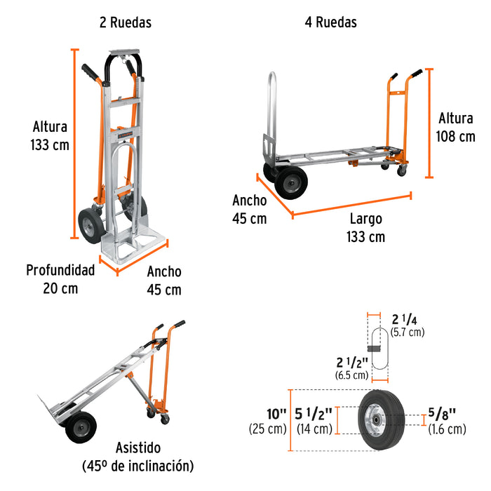 Diablo convertible de aluminio 3 en 1, Truper 16188 DIA-350A3
