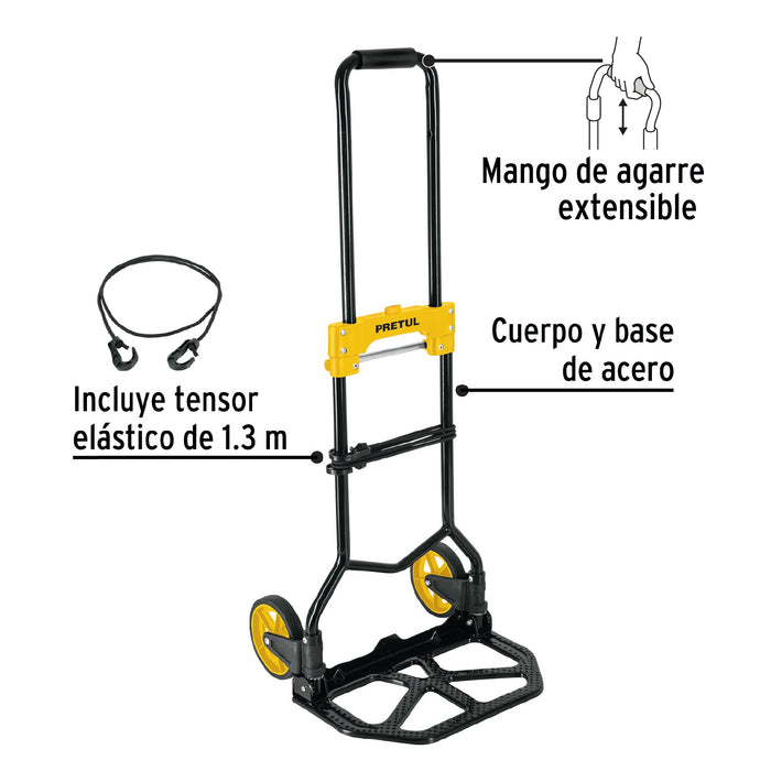 Diablo de carga, plegable, acero, 60 kg, Pretul 26029 DIA-60P