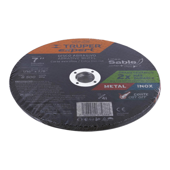 Disco Tipo 41 de 7' x 1.5 mm corte fino de metal, Expert 11998 DICOF-7015X